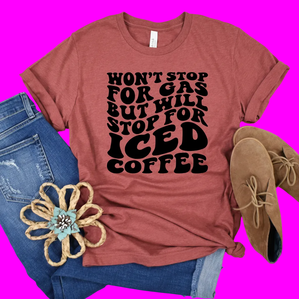 Wholesale Won't stop for gas Graphic Tee - Heather Dust Tee