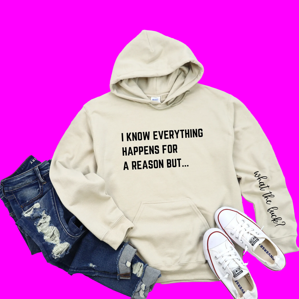 Wholesale Everything happens for a reason - Sand Hoodie