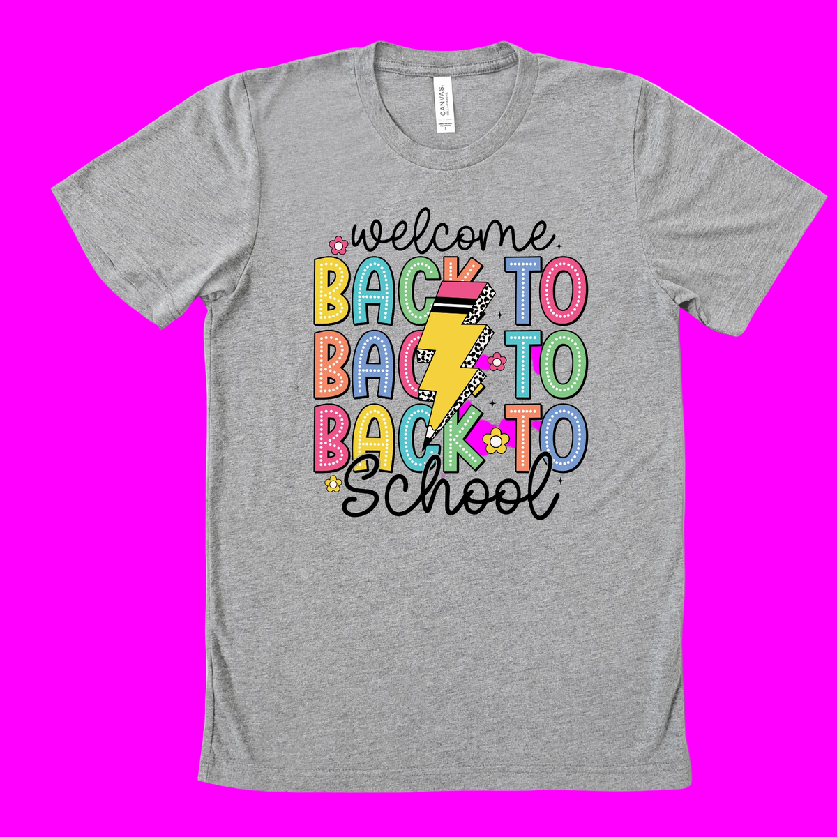 Wholesale School Welcome Back Graphic Tee - Grey Tee