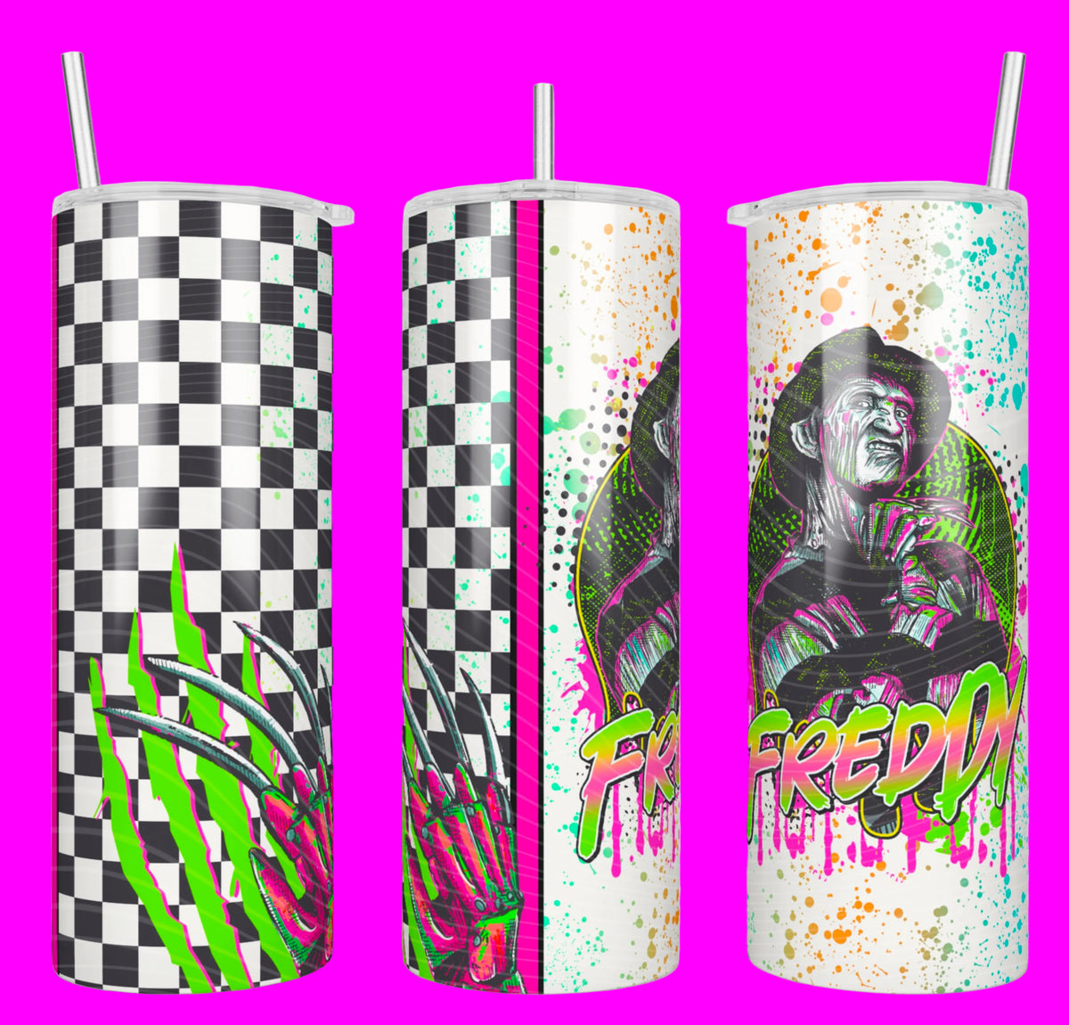 Freddy Slice and Dice 20 oz Skinny Tumbler