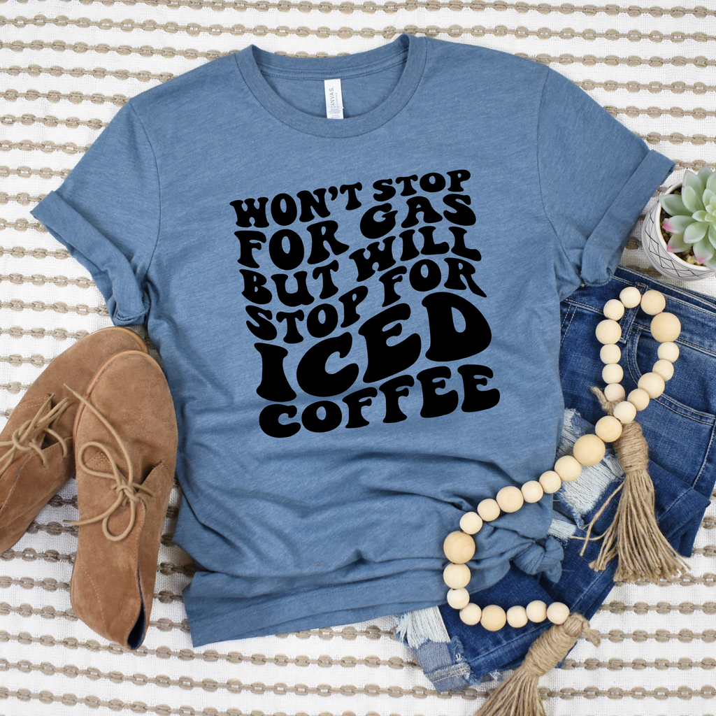 Wholesale Won't stop for gas Graphic Tee - Heather Slate Tee