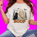 Wholesale Halloween Boop Ghost Cat Graphic Tee - Natural