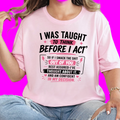Wholesale To Think Before I Act Graphic Tee - Soft Pink