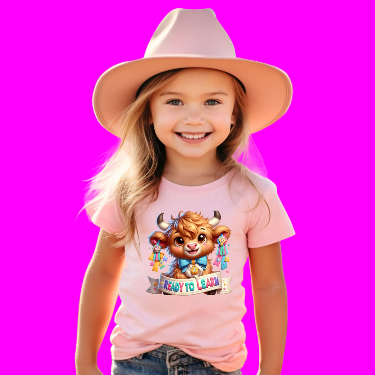 Wholesale Ready to Learn Graphic Tee - Pink Tee