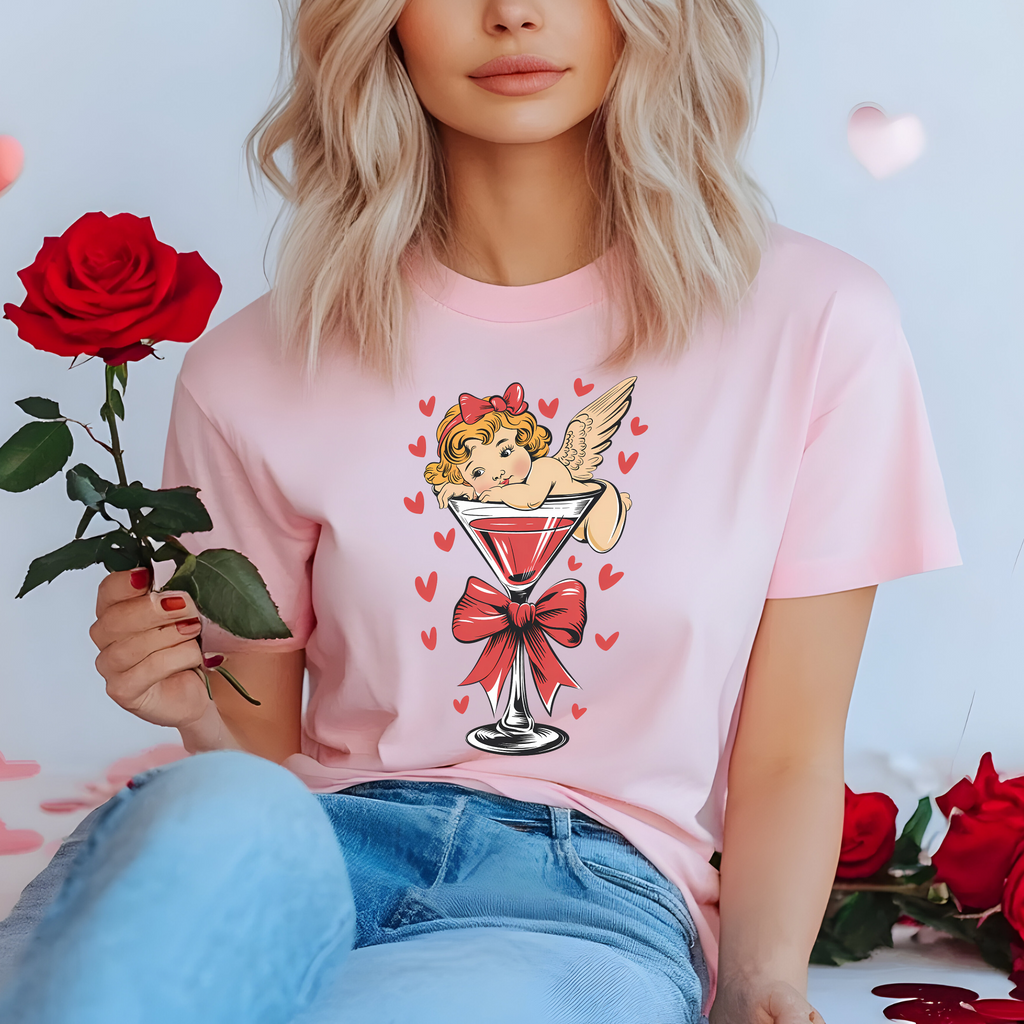 Wholesale Retro Cupid Graphic Tee - White Tee
