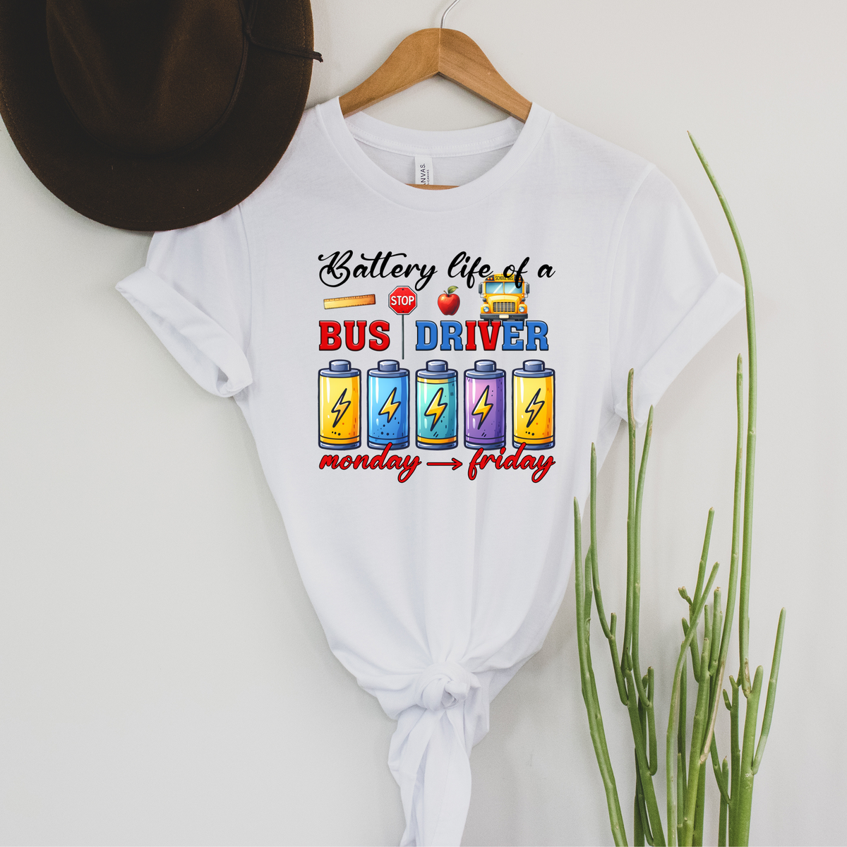 Wholesale Bus Driver Battery Graphic Tee - Grey Tee