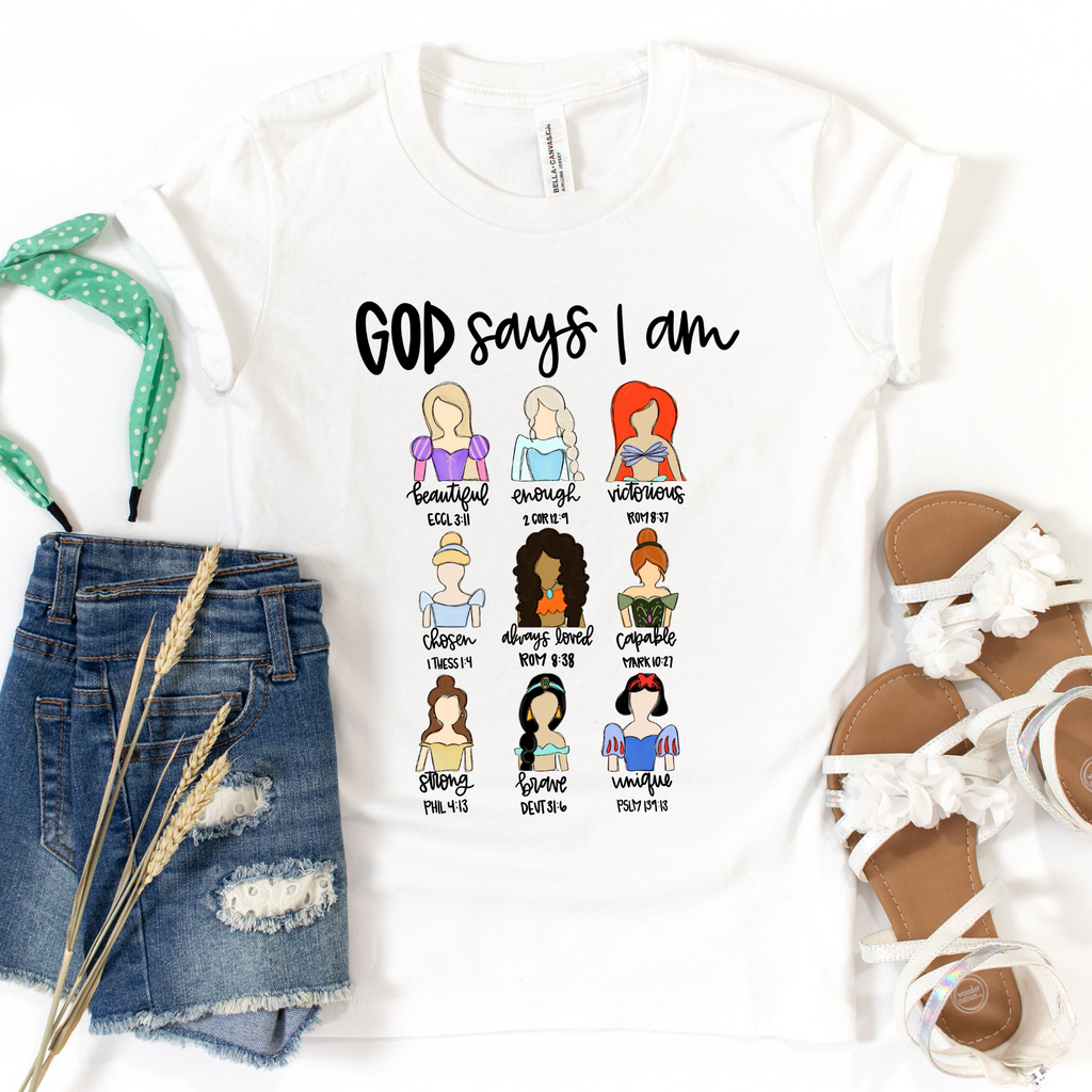 Wholesale Princess - God Says I Am Graphic Tee - White Tee