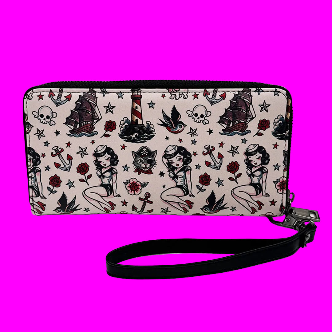 Pirate Cats and Sailor Things Clutch Wallet