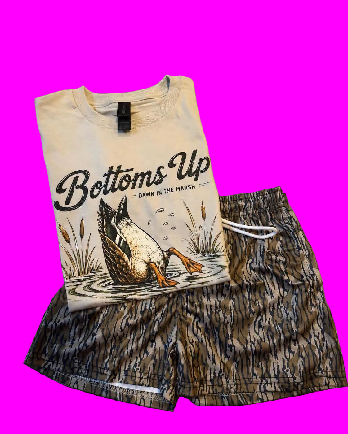Bottoms Up Mallard Duck Hunting Comfort Colors Graphic Tee