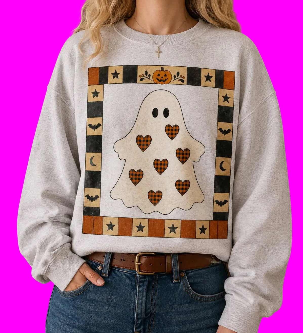 Thrifty Halloween Ghost Sweatshirt