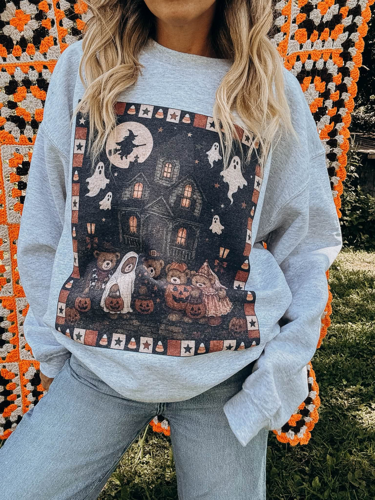 Thrifty Halloween Haunted House Sweatshirt