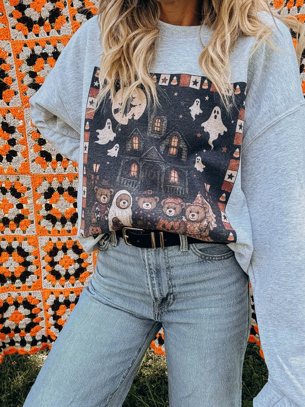 Thrifty Halloween Haunted House Sweatshirt