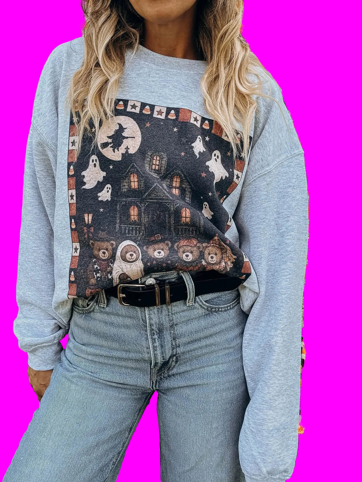 Thrifty Halloween Haunted House Sweatshirt