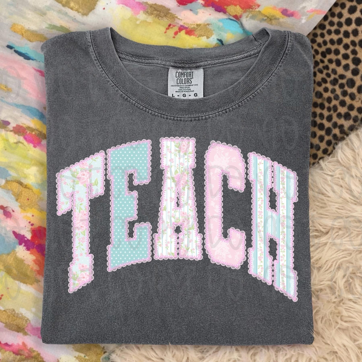 Floral Teach Graphic Tee Comfort Colors