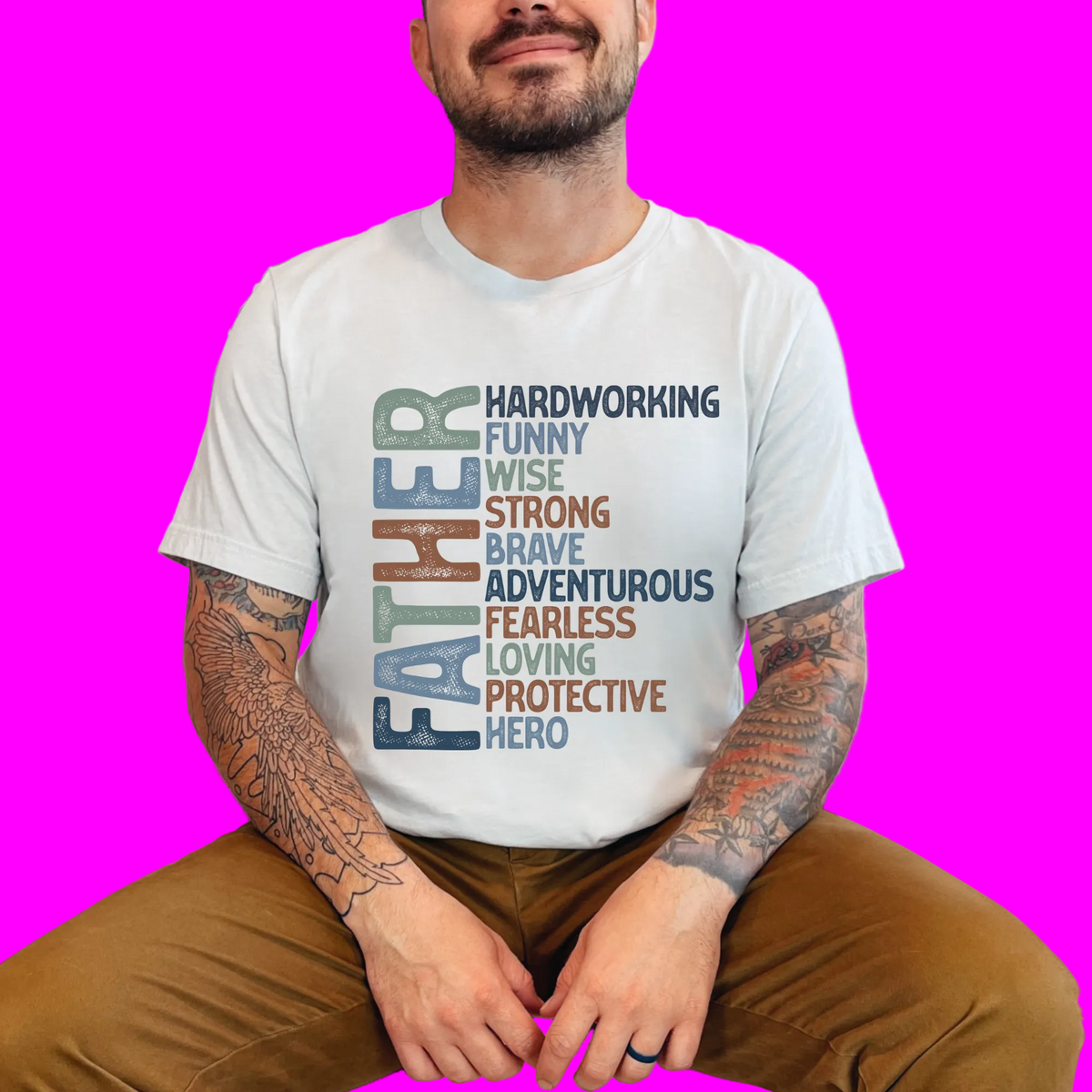 Wholesale Father Things Graphic Tee - Silver Tee