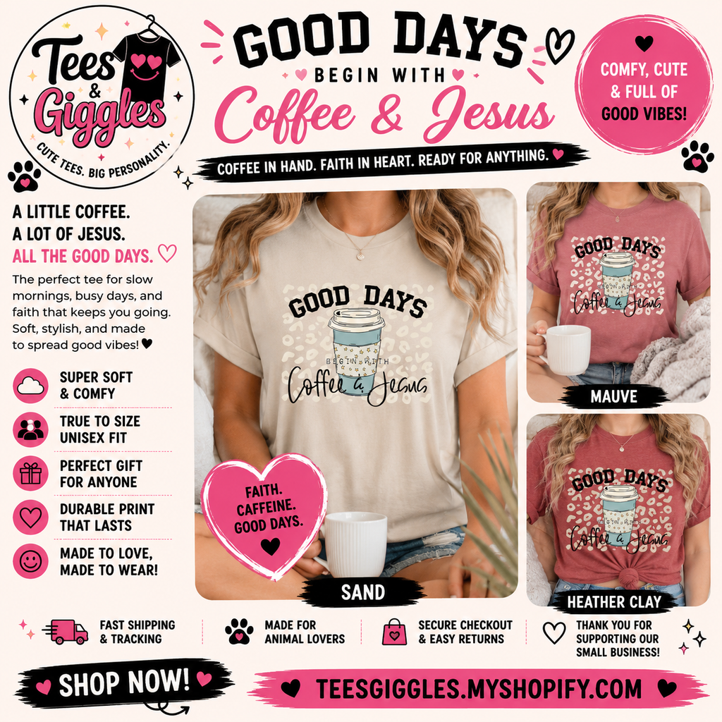 Good Days Begin with Coffee & Jesus Graphic Tee
