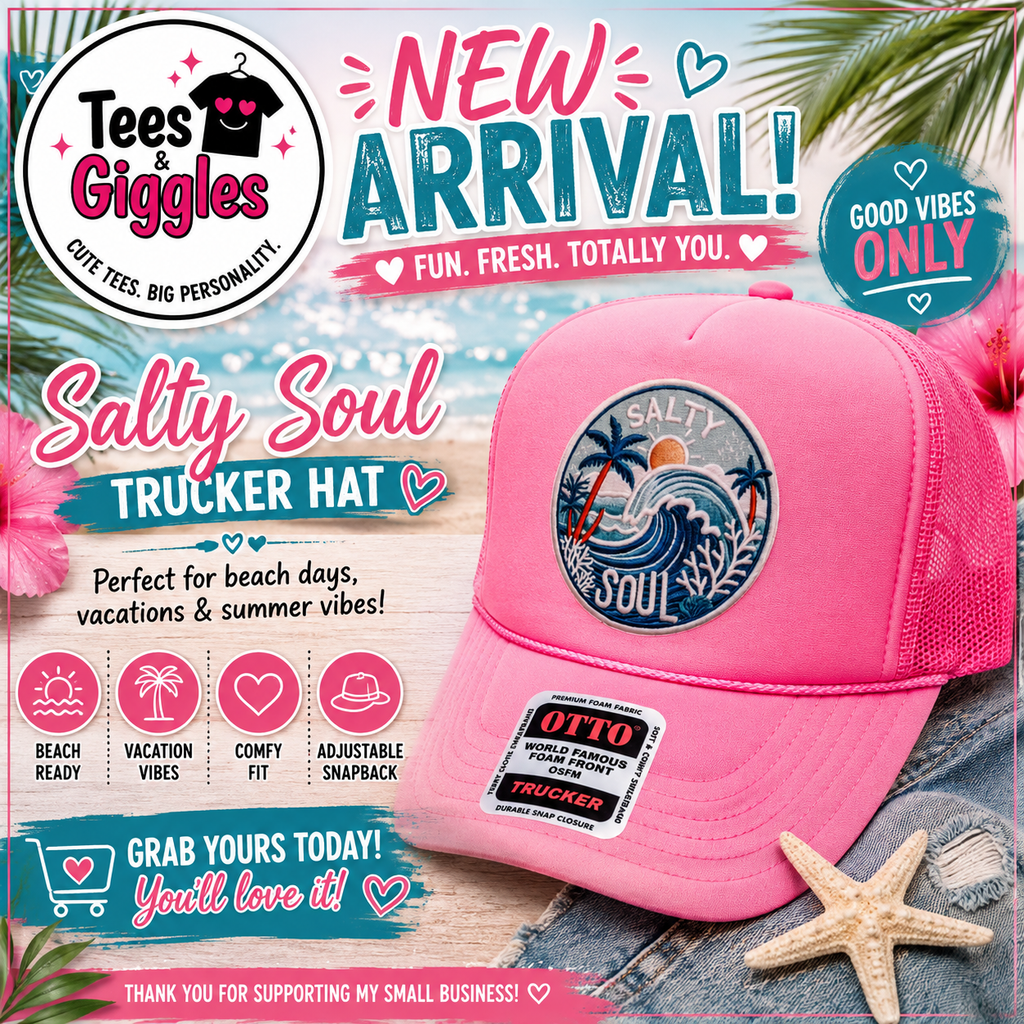 Salty Soul Faux Embroidery Otto Trucker Hat