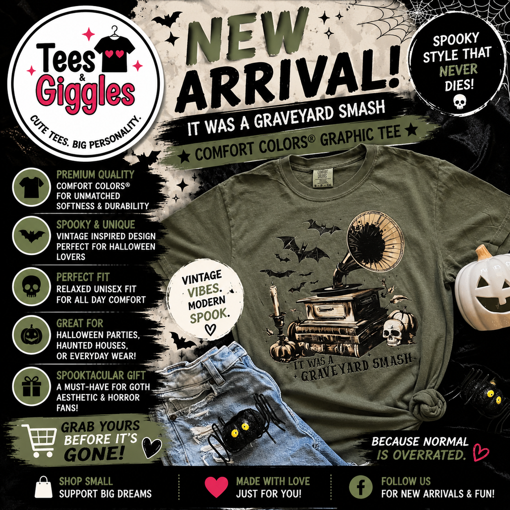 Graveyard Smash Halloween Comfort Colors Graphic Tee