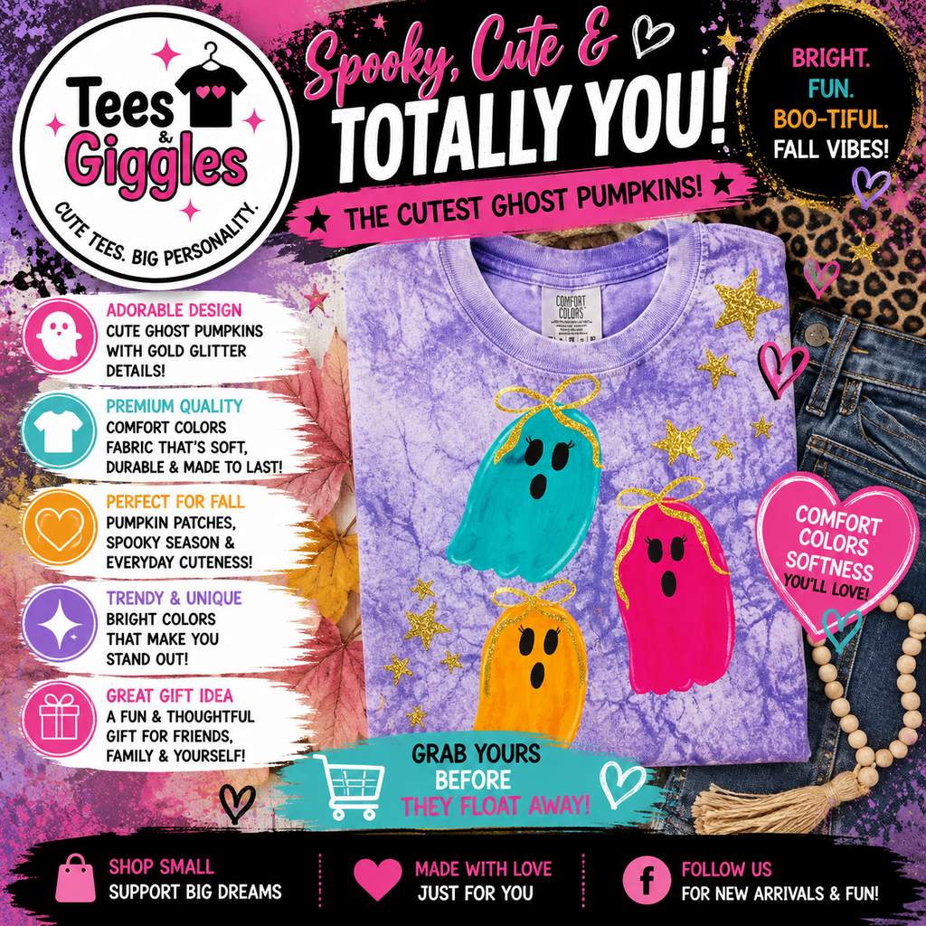 Painted Effect Ghost Comfort Colors Colorblast Graphic Tee