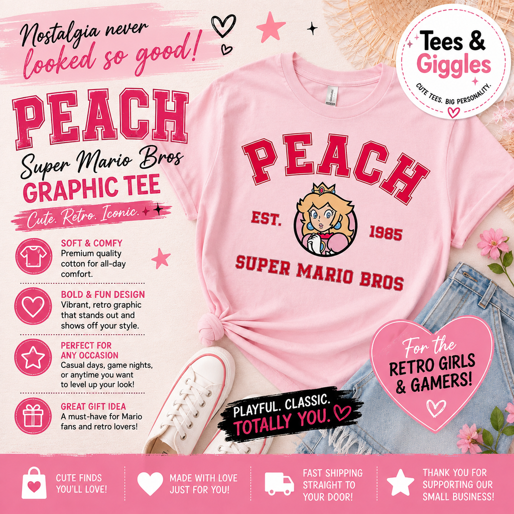 Princess Peachy Kids Graphic Tee