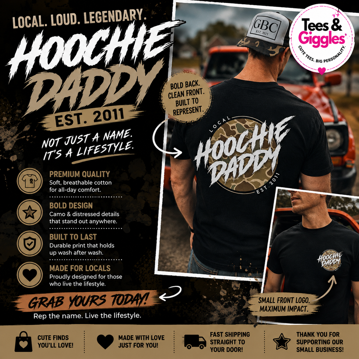 Local Hoochie Daddy Men's Graphic Tee