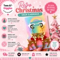 Retro Christmas Deer Earrings