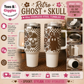 Retro Ghost + Skull 40oz