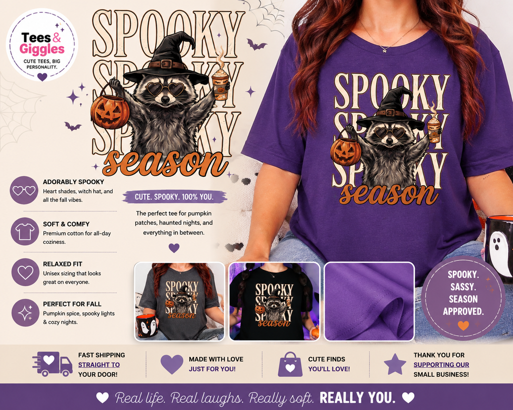 Spooky Season Raccoon Graphic Tee