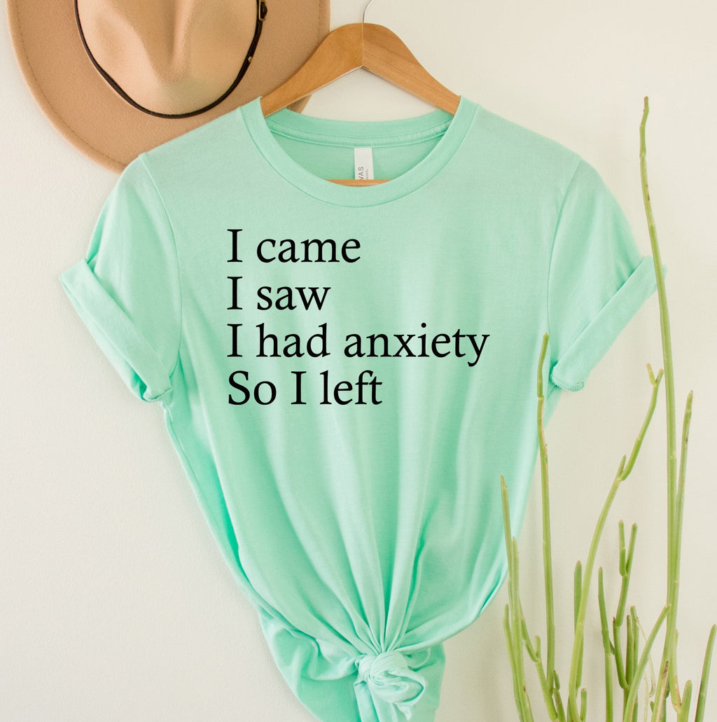 Wholesale I came, I had anxiety Graphic Tee - Blue