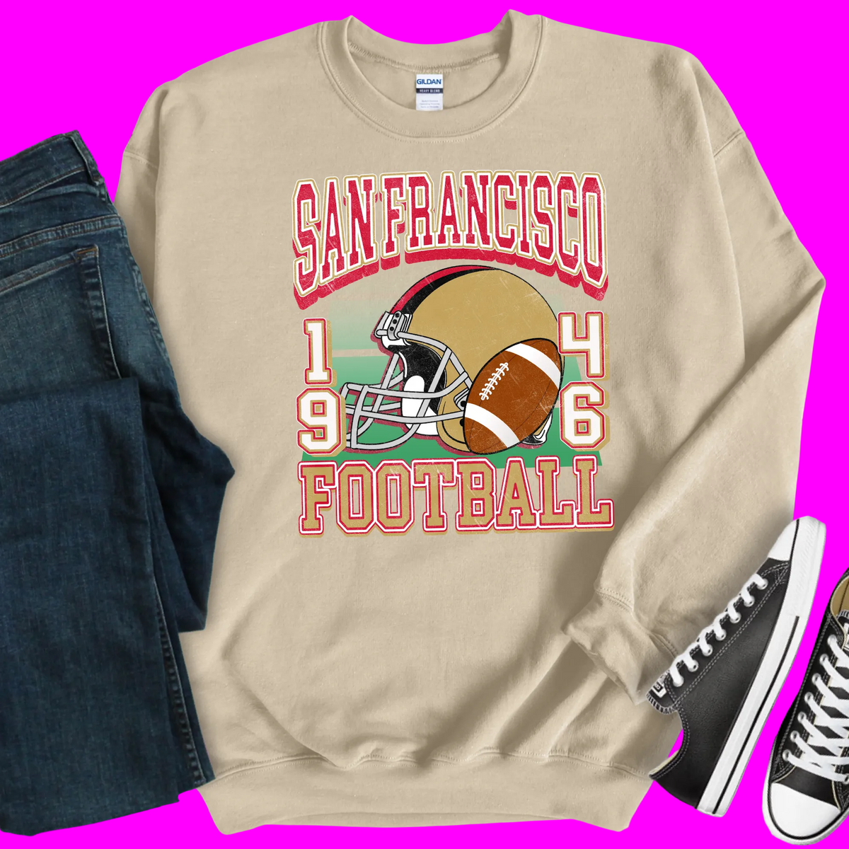 Wholesale San Francisco Retro Football - Sand Sweatshirt