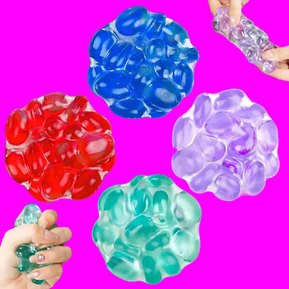 Crunchy Stress Ball Gem Squishy Toy | Colorful Sensory Stress Relief for Kids and Adults