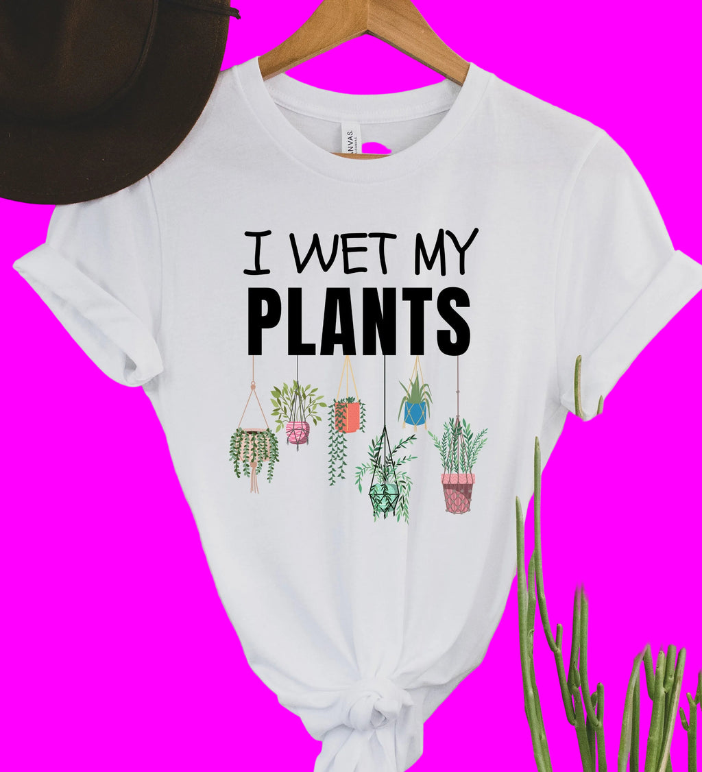 Wholesale I Wet My Plants Graphic Tee - White