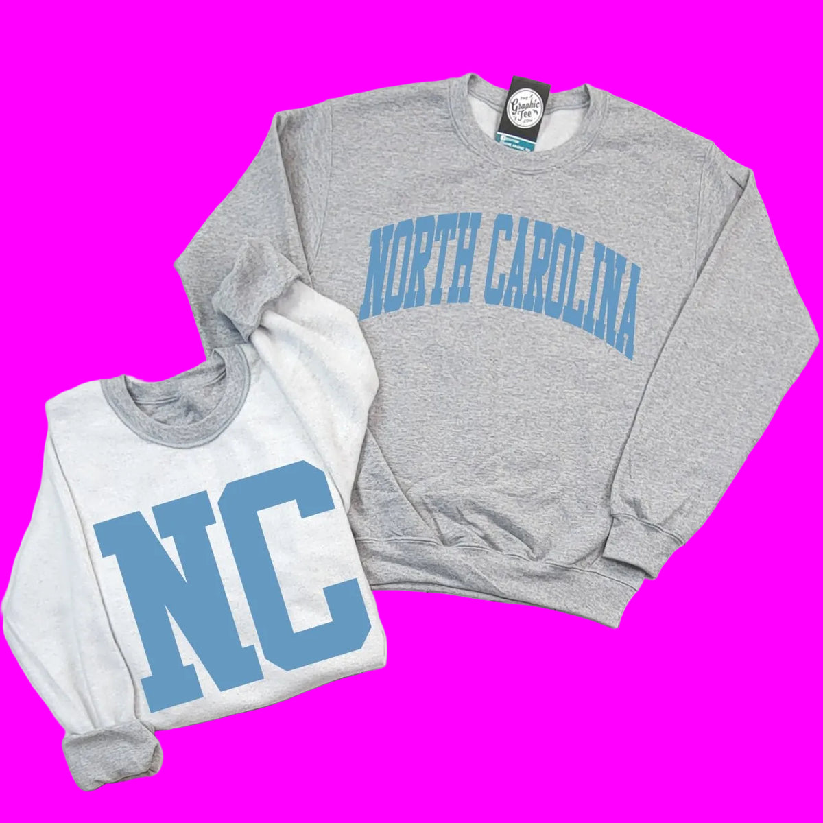 North Carolina Reversible Sport Grey Crewneck Sweatshirt