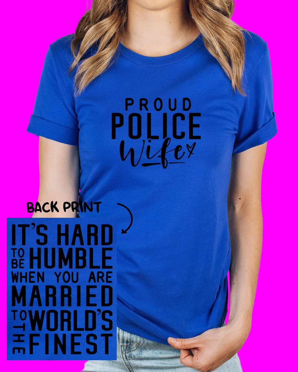 Wholesale Proud Police Wife Graphic Tee - Tan Tee