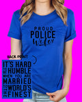 Wholesale Proud Police Wife Graphic Tee - Tan Tee