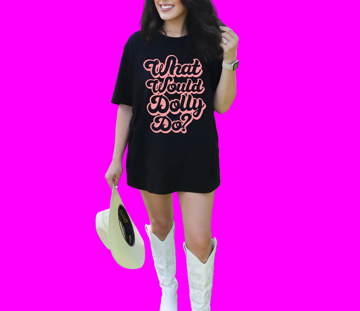 Wholesale What Would Dolly Do Graphic Tee - Whitte